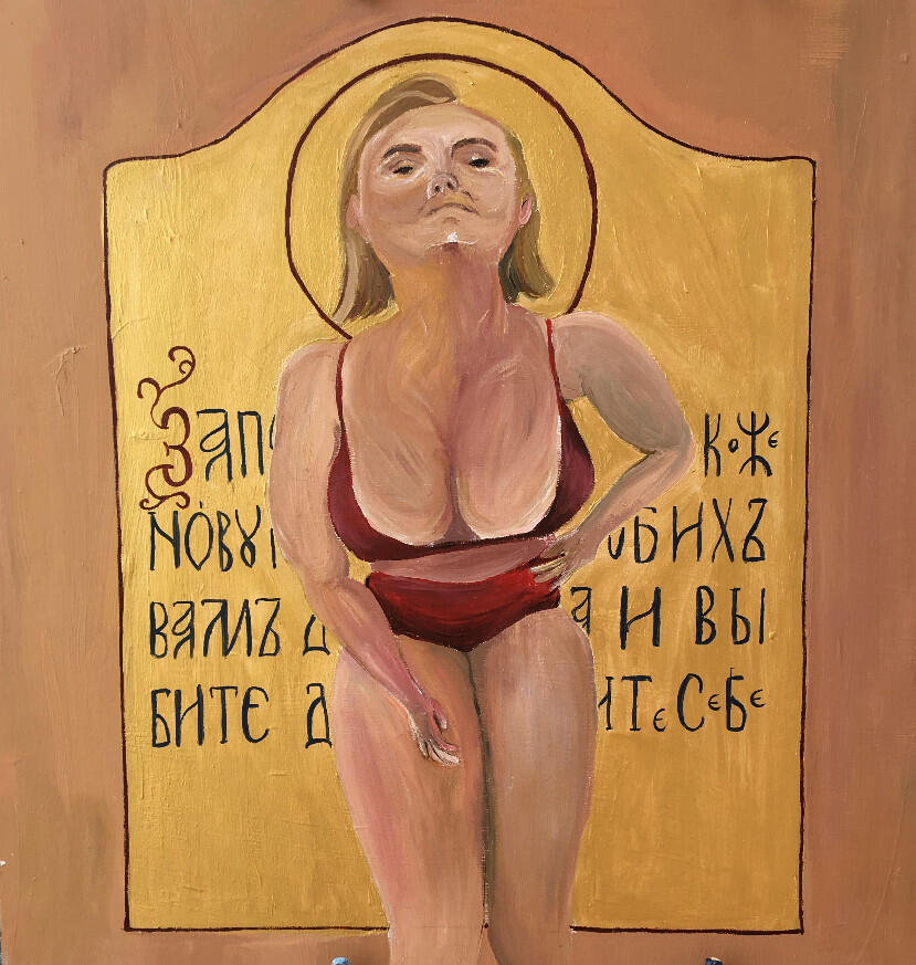 OLD CHURCH 24×24 inches. Acrylic. 2019.