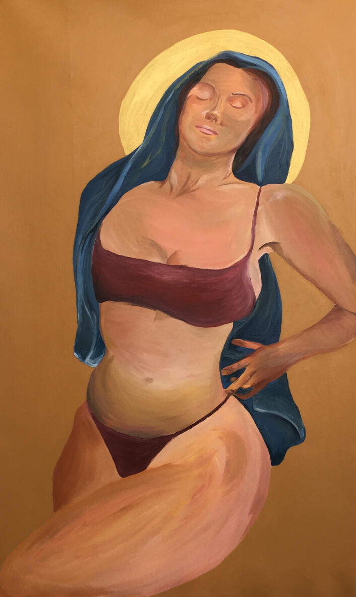 BOGORODITSA 35×55 inches. Acrylic. 2019.